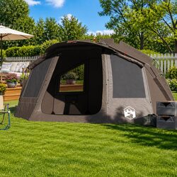 Compact 5-Person Fishing Tent - Grey Waterproof Shelter