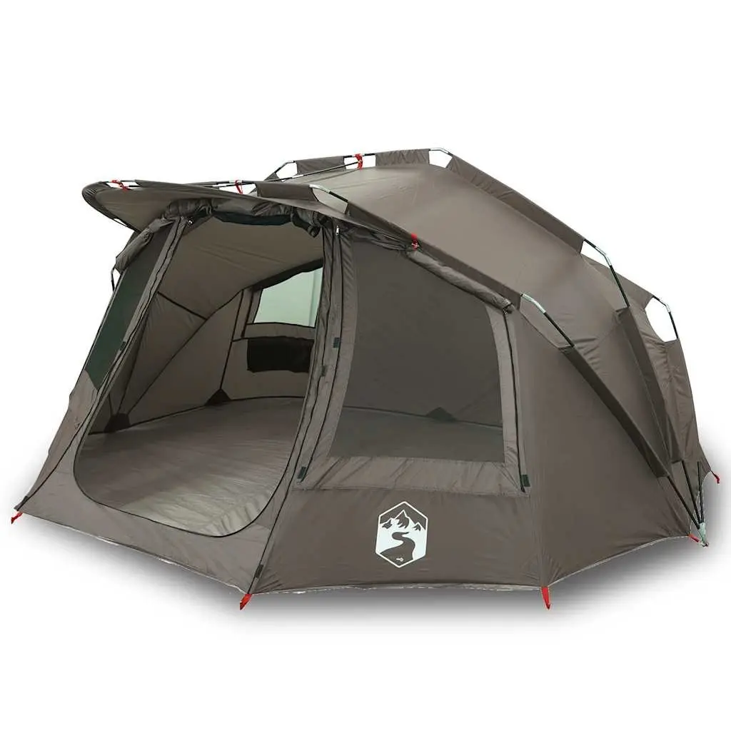 Fishing Tent Grey 5-Person Waterproof Outdoor Sun Shade