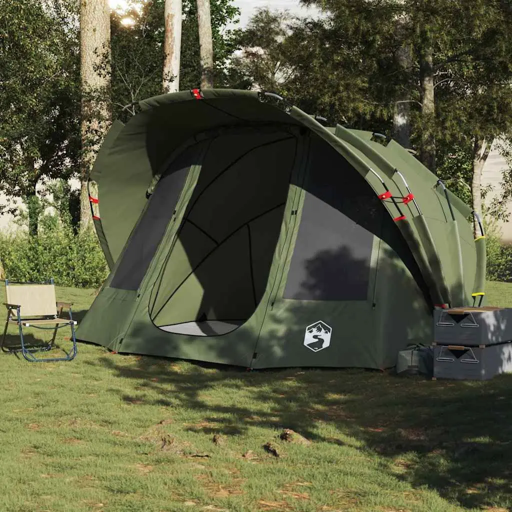 Fishing Tent Olive Green 5-Person Waterproof Camping Shelter Outdoor Shade