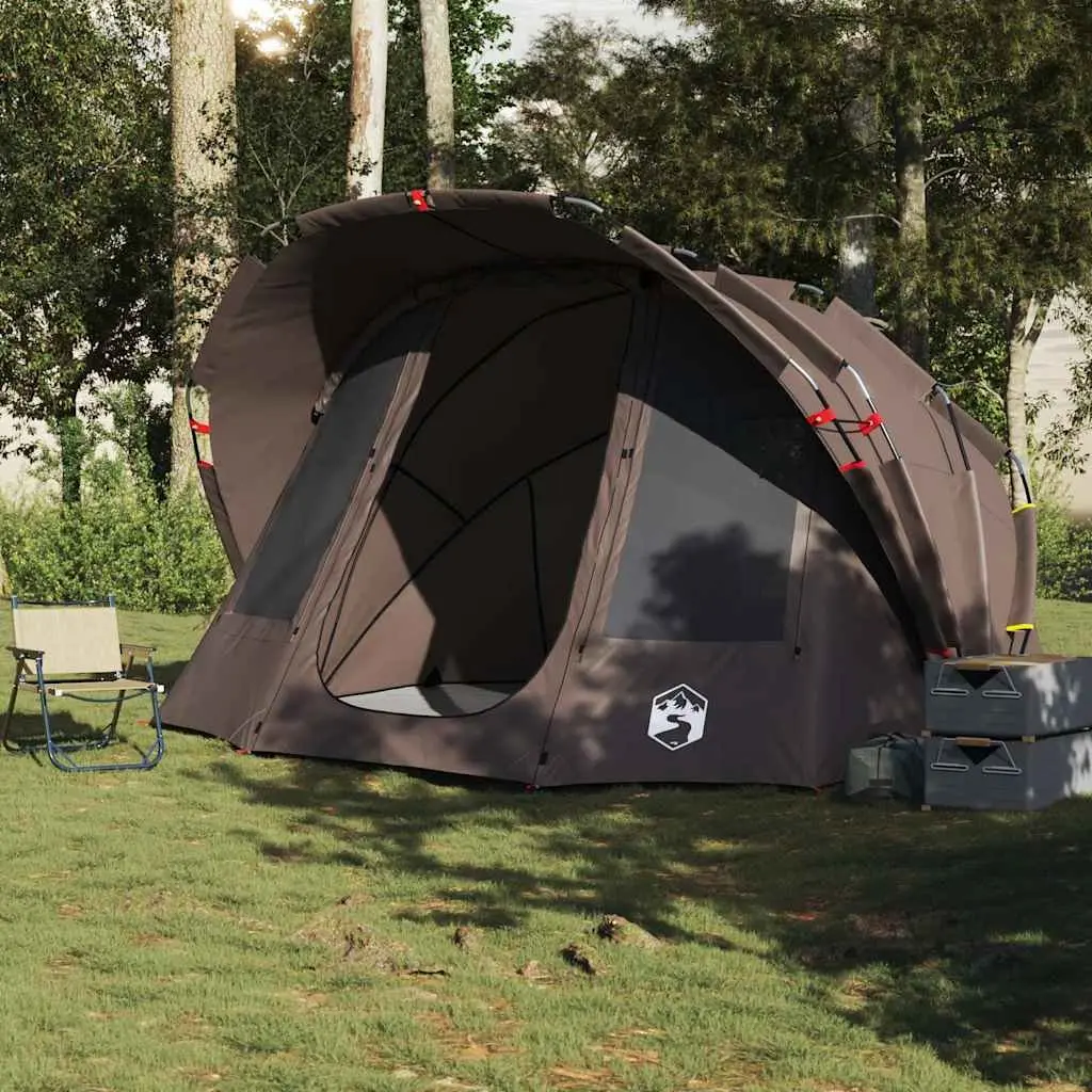Fishing Tent Brown 5-Person Waterproof Camping Shelter UV Protection