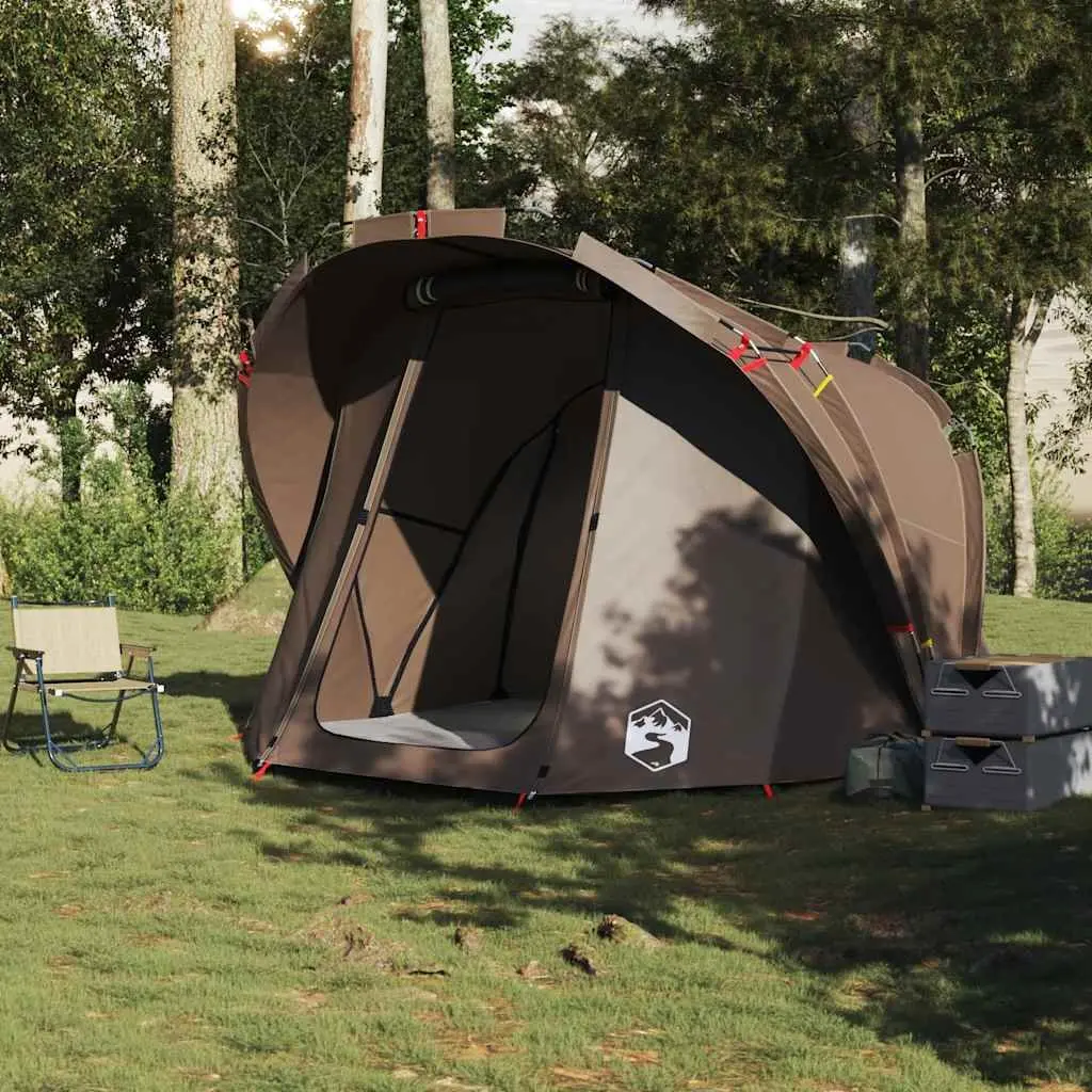 Fishing Tent Brown 4-Person Waterproof UV Protection Outdoor Camping Shelter