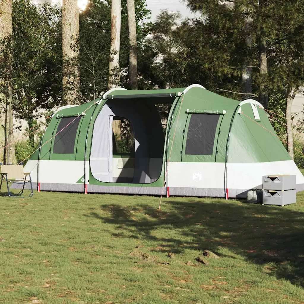 Camping Tent Tunnel 4-Person Green Waterproof Fibreglass Poles Easy Setup