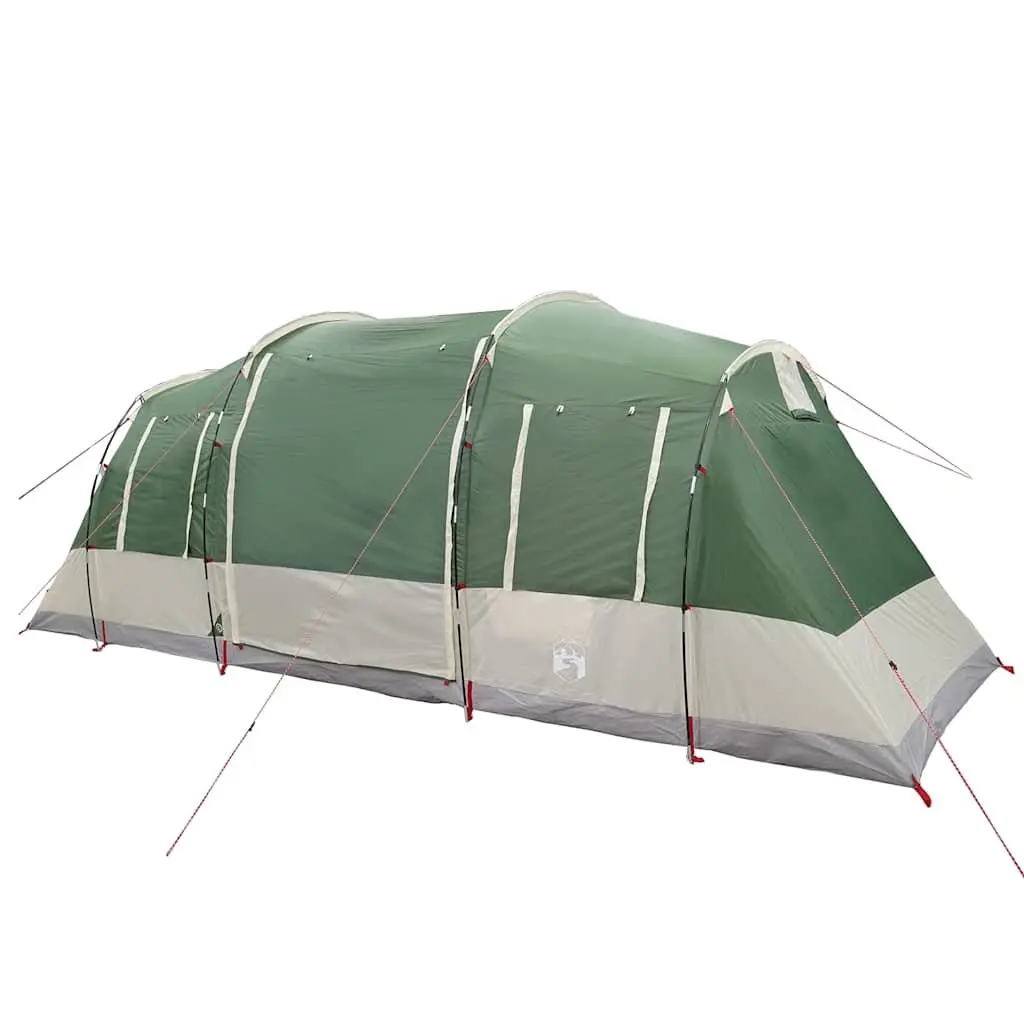 Camping Tent Tunnel 4-Person Green Waterproof Fibreglass Poles Easy Setup
