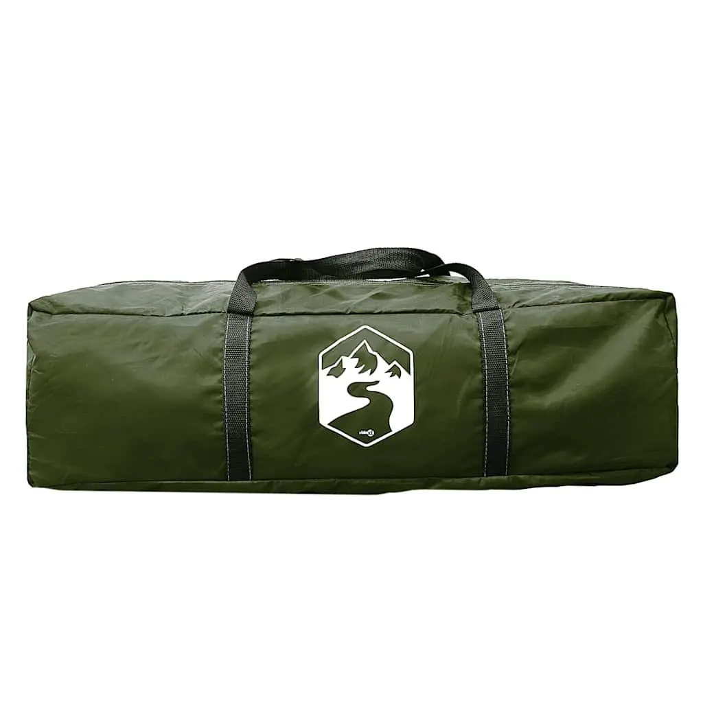 Camping Tent Tunnel 4-Person Green Waterproof Fibreglass Poles Easy Setup