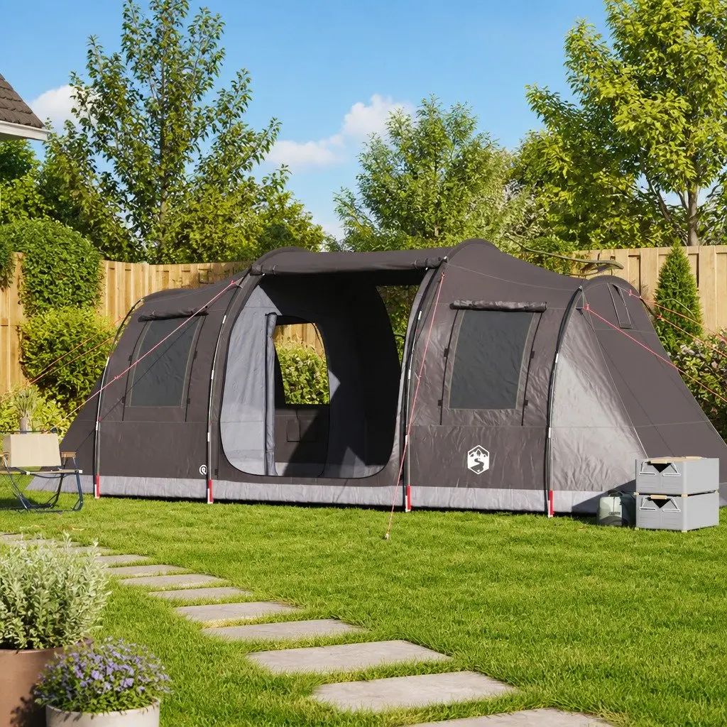 Camping Tent Brown 4-Person Waterproof Fibreglass Poles Easy Setup