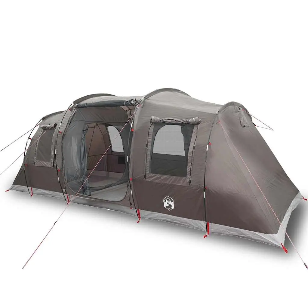Camping Tent Brown 4-Person Waterproof Fibreglass Poles Easy Setup