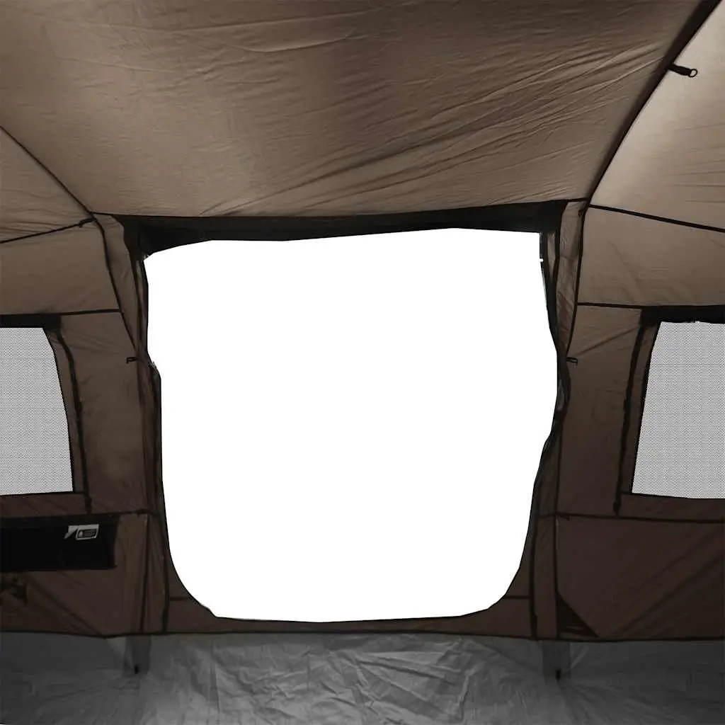 Camping Tent Brown 4-Person Waterproof Fibreglass Poles Easy Setup