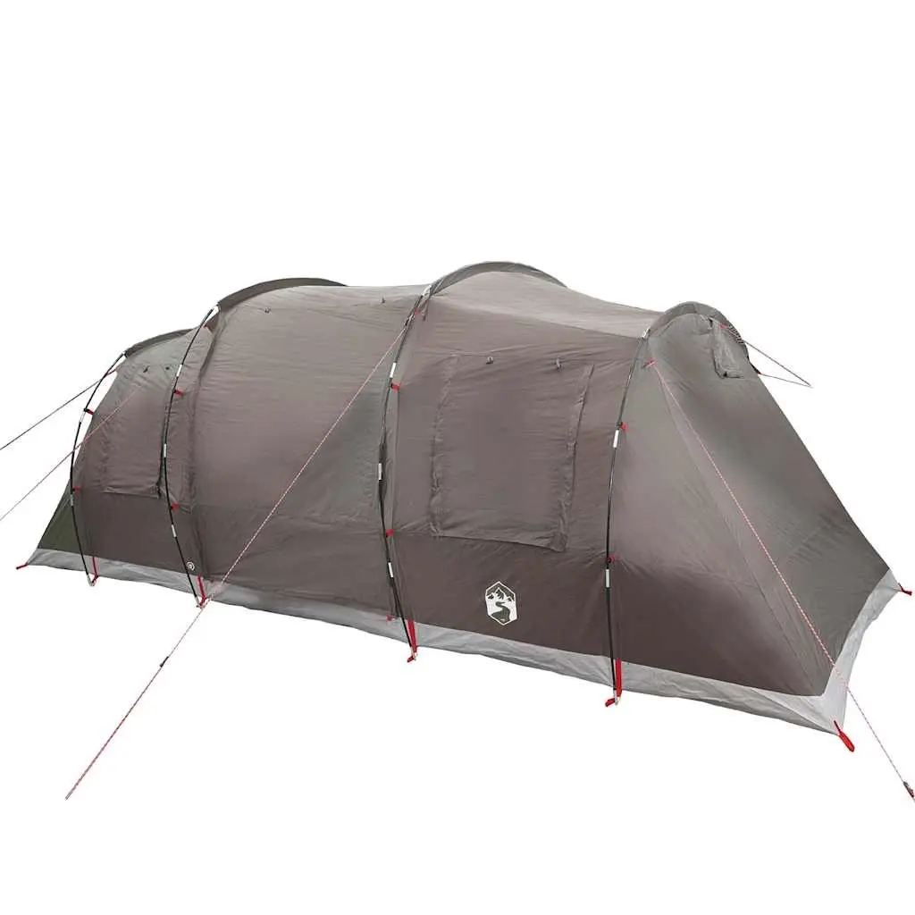 Camping Tent Brown 4-Person Waterproof Fibreglass Poles Easy Setup