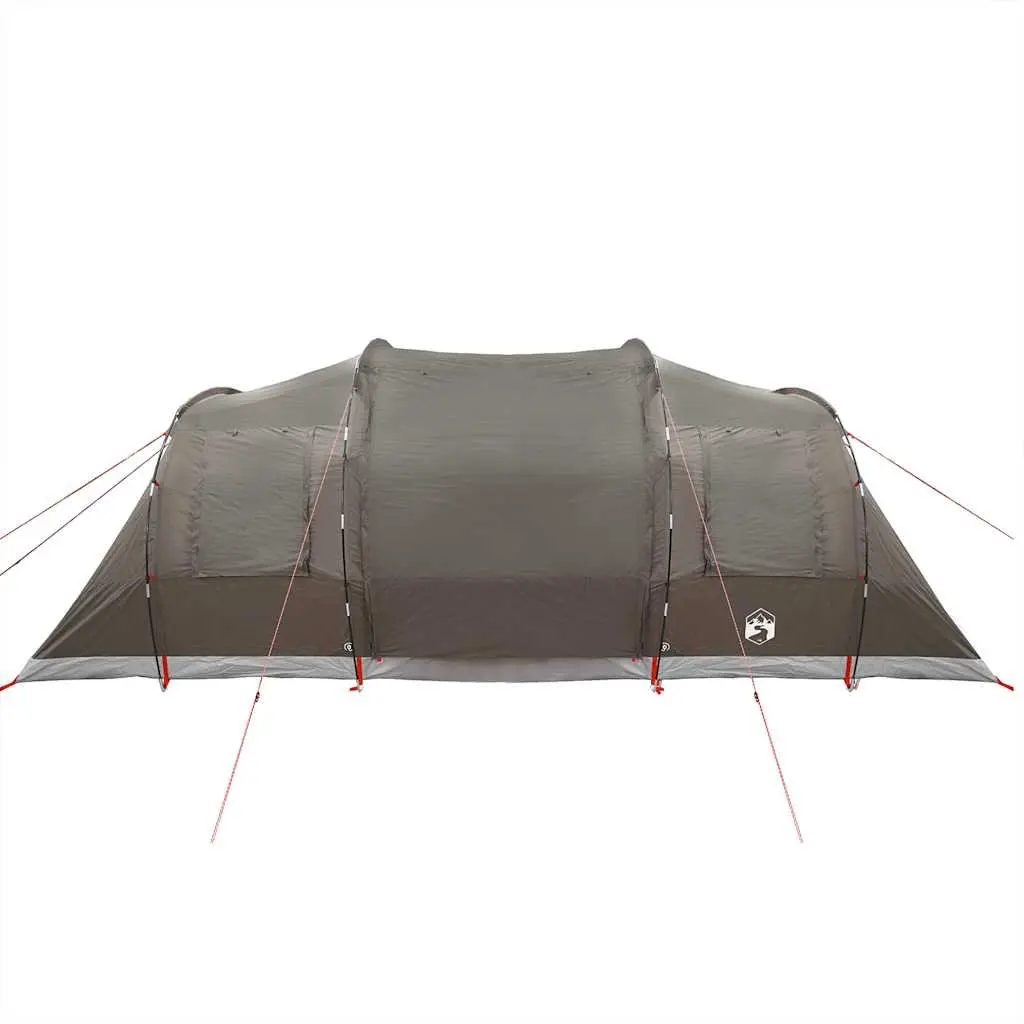 Camping Tent Brown 4-Person Waterproof Fibreglass Poles Easy Setup