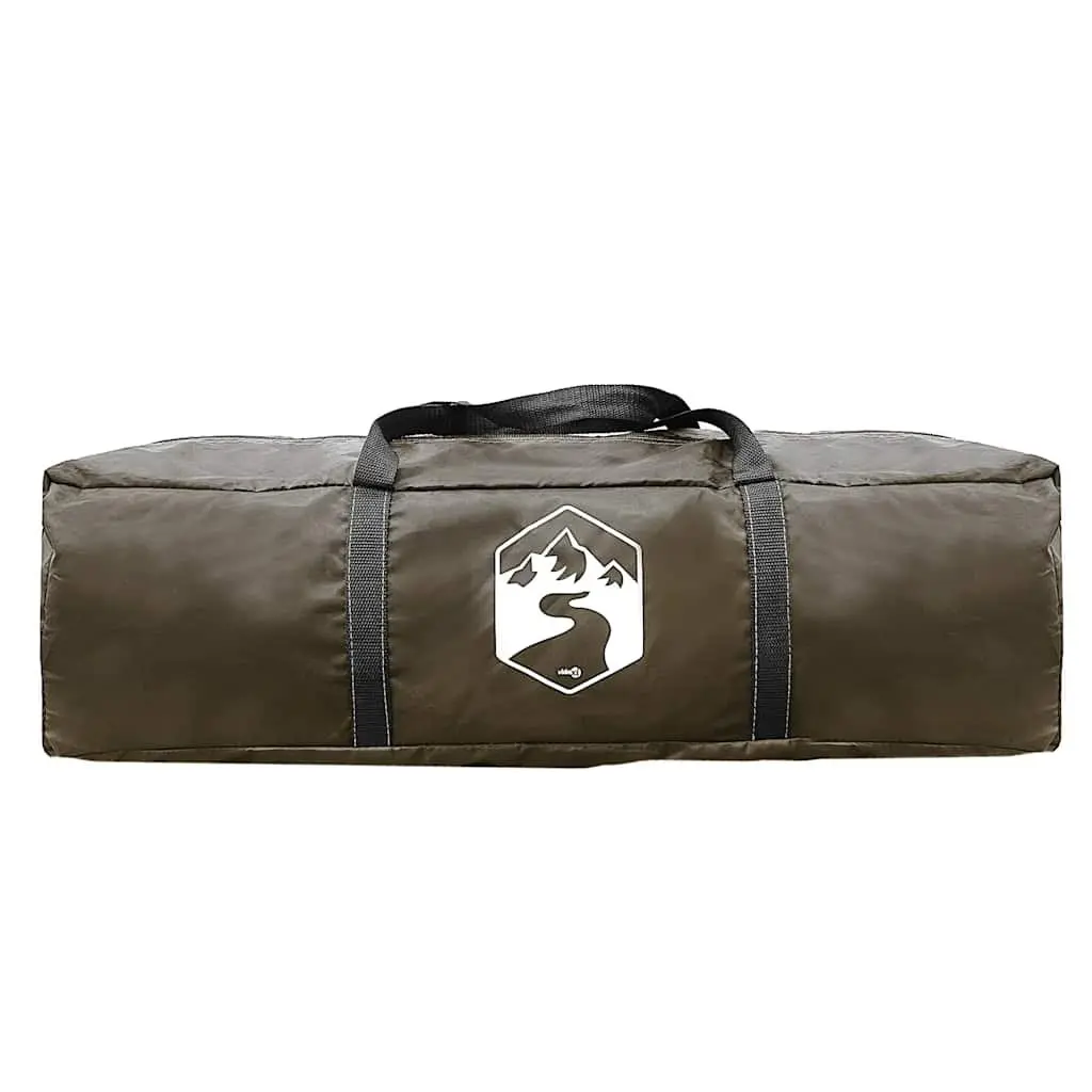 Camping Tent Brown 4-Person Waterproof Fibreglass Poles Easy Setup