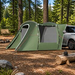 Compact Green Car Tent for Easy Camping Setup
