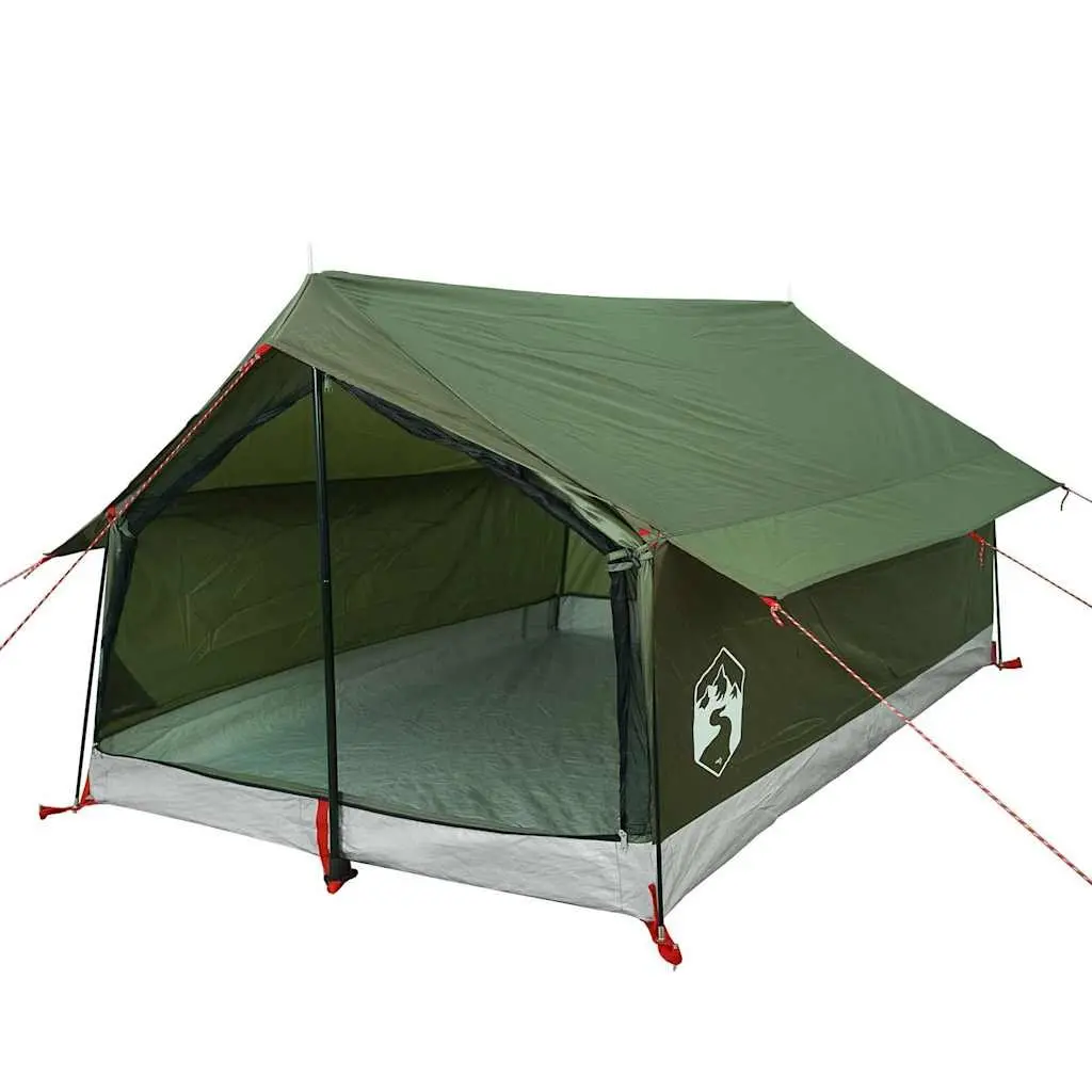 Camping Tent Olive Green 2-Person Waterproof Mesh Ventilation Mosquito Protection