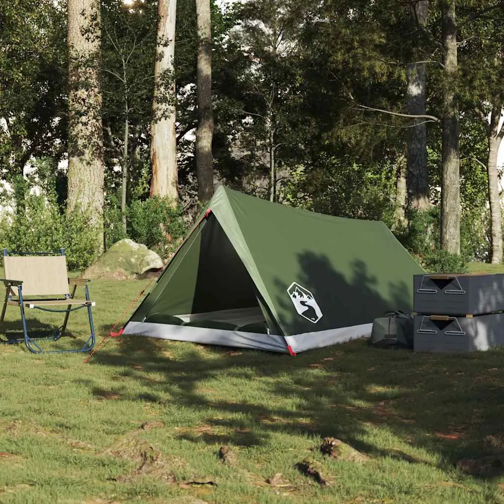 Camping Tent Green 2-Person Waterproof Mosquito Protection Portable Easy Setup
