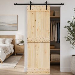 Concise Black Sliding Door Hardware Kit 152.5cm