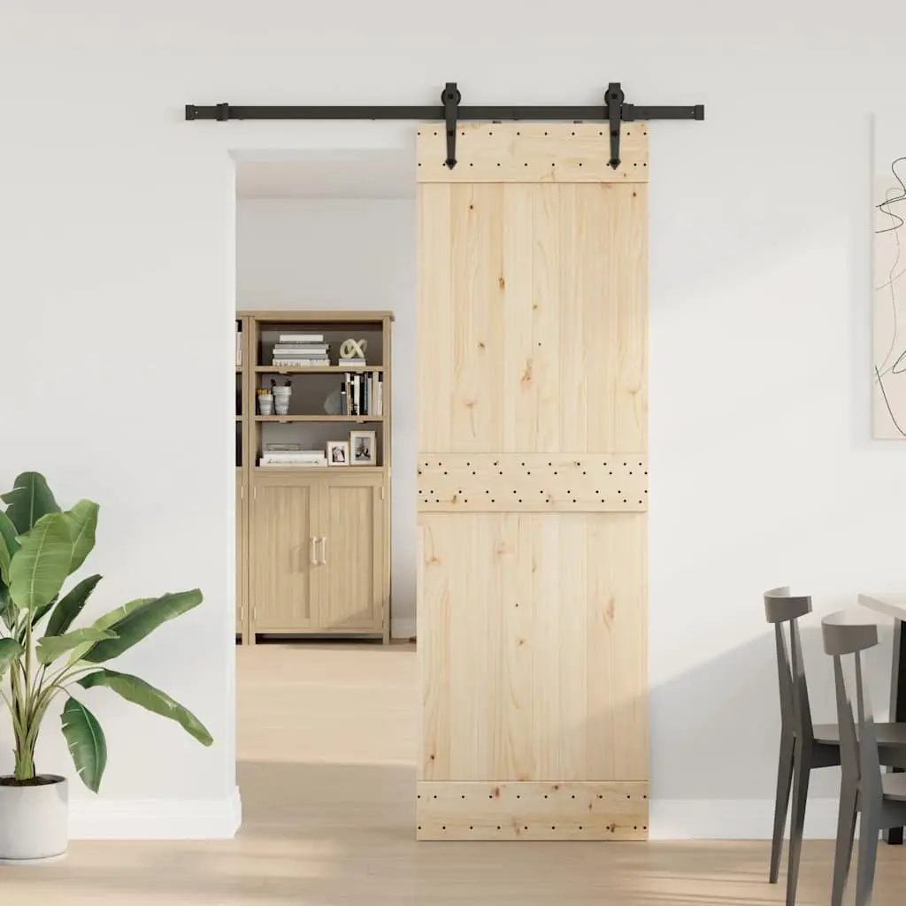 Sliding Door Hardware Kit Black 152.5cm Powder-coated Steel Track Rail System
