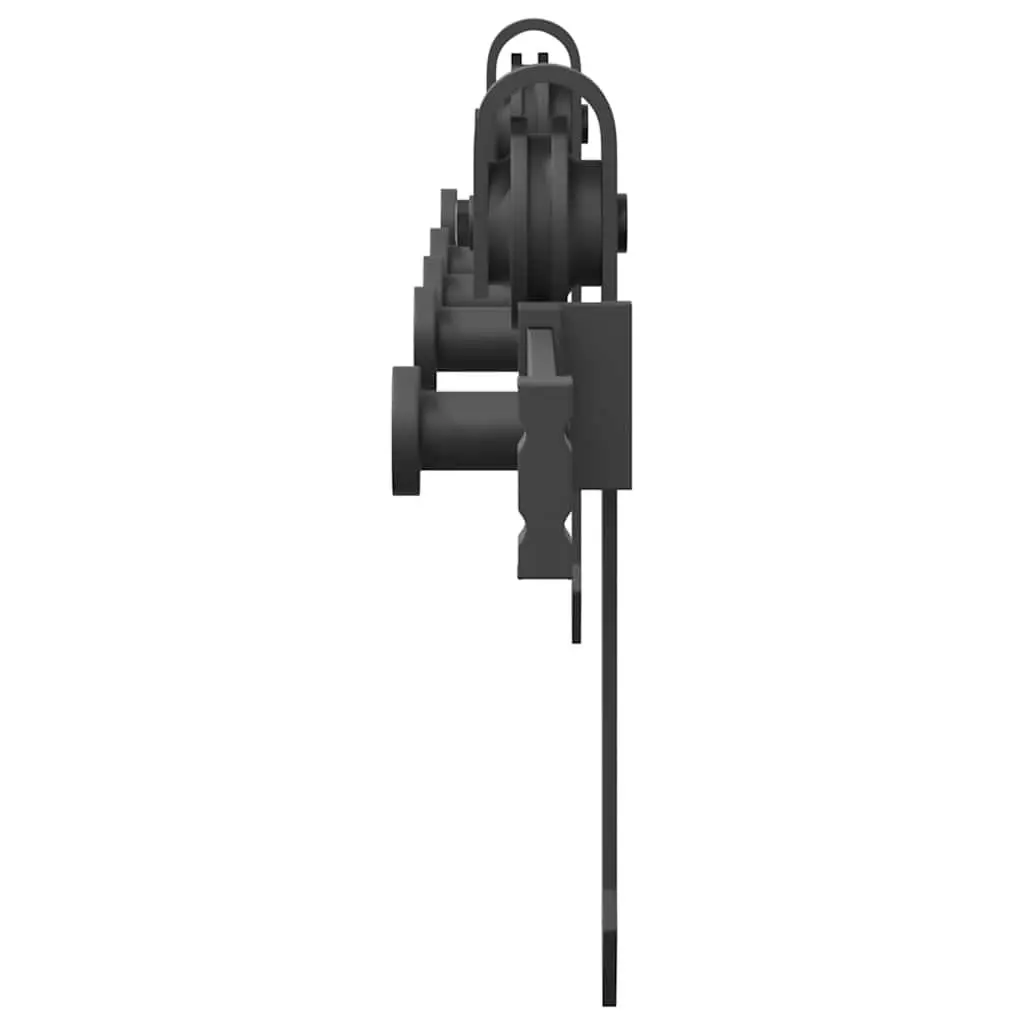 Sliding Door Hardware Kit Black 152.5cm Powder-coated Steel Track Rail System
