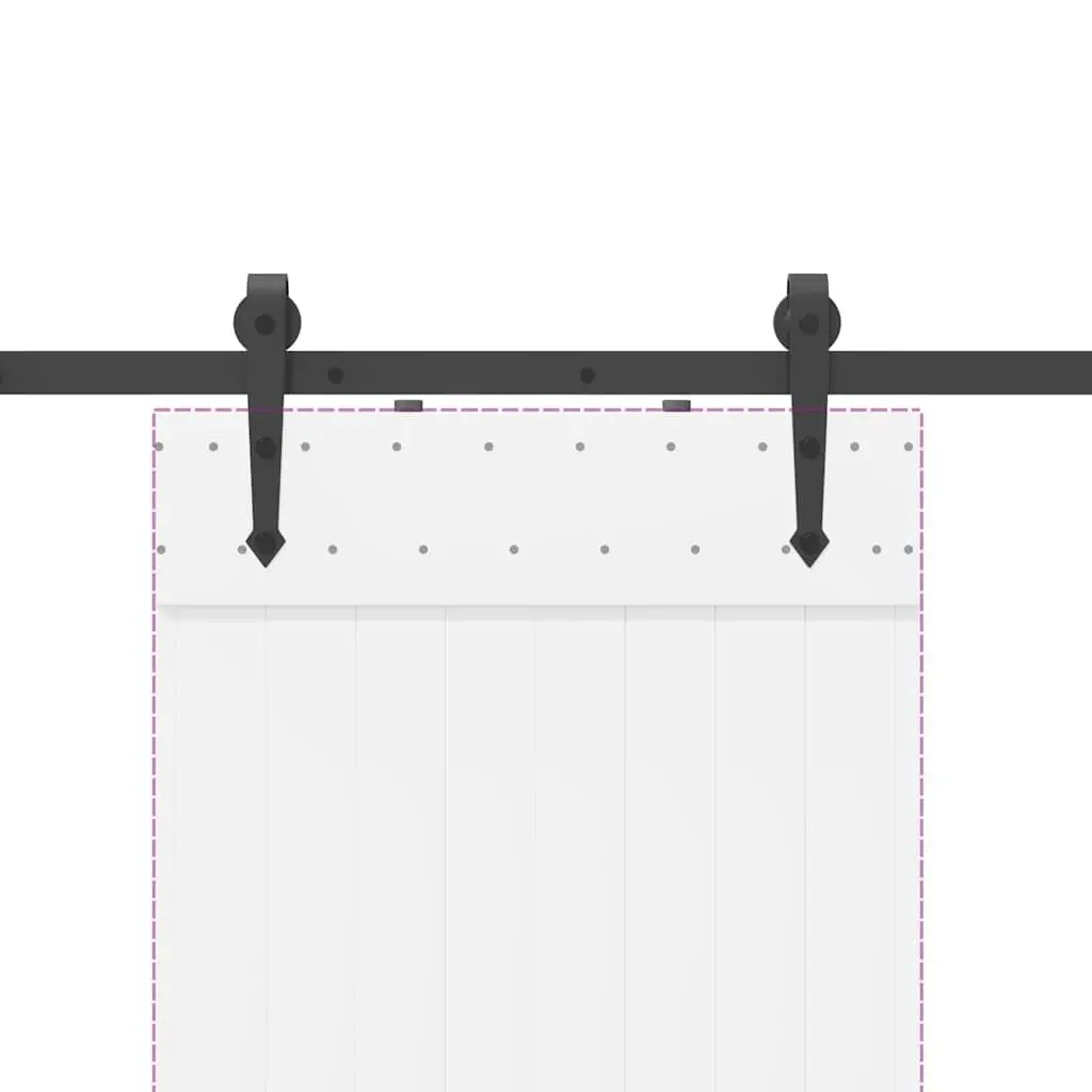 Sliding Door Hardware Kit Black 152.5cm Powder-coated Steel Track Rail System