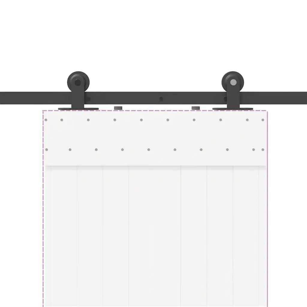Sliding Door Hardware Kit Black 152.5cm Steel Track Rail System with Internal Bearings and Floor Guide