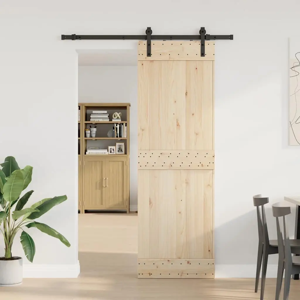Sliding Door Hardware Kit Black 152.5cm Powder-coated Steel Track System with Internal Bearings and Door Stops