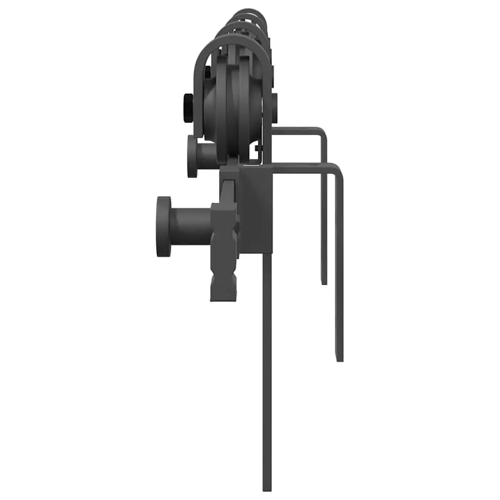 Sliding Door Hardware Kit Black 183cm Steel Track System Smooth Quiet Operation
