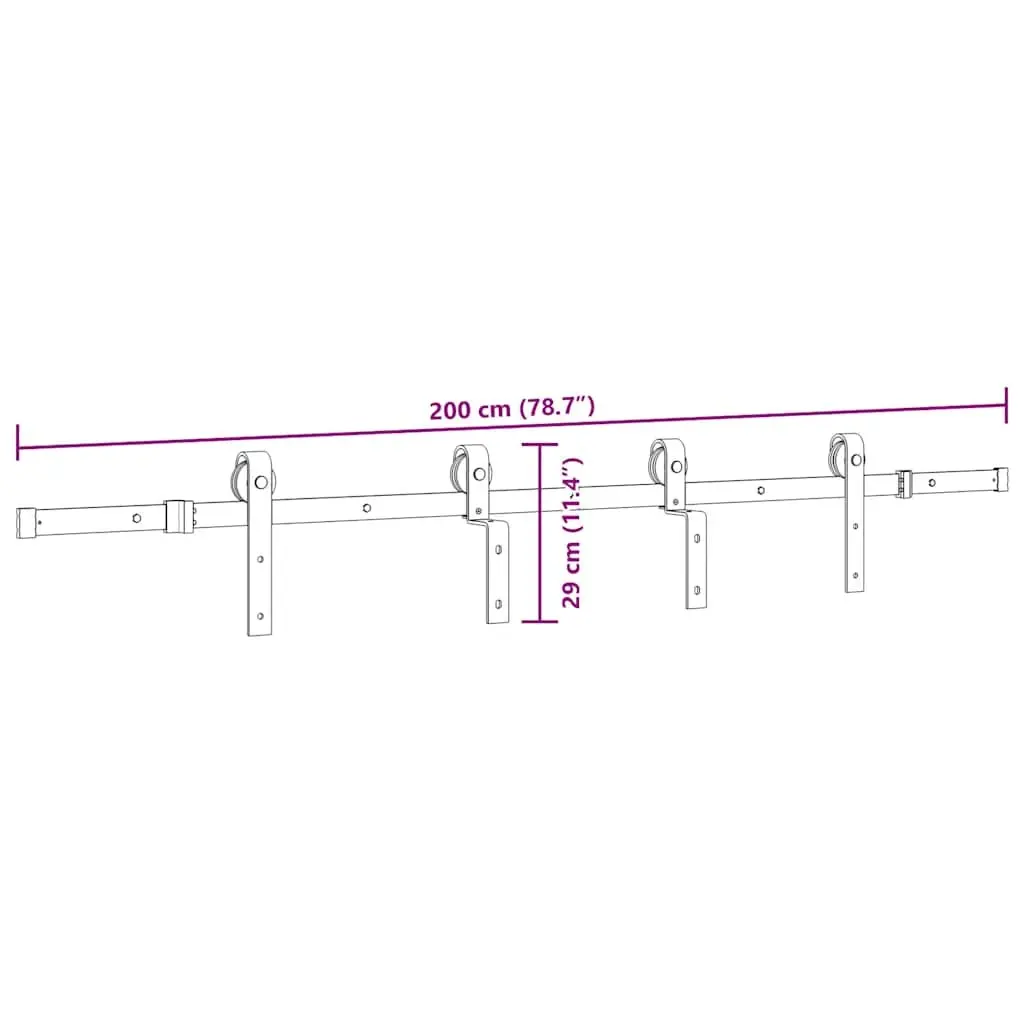 200cm Sliding Door Hardware System