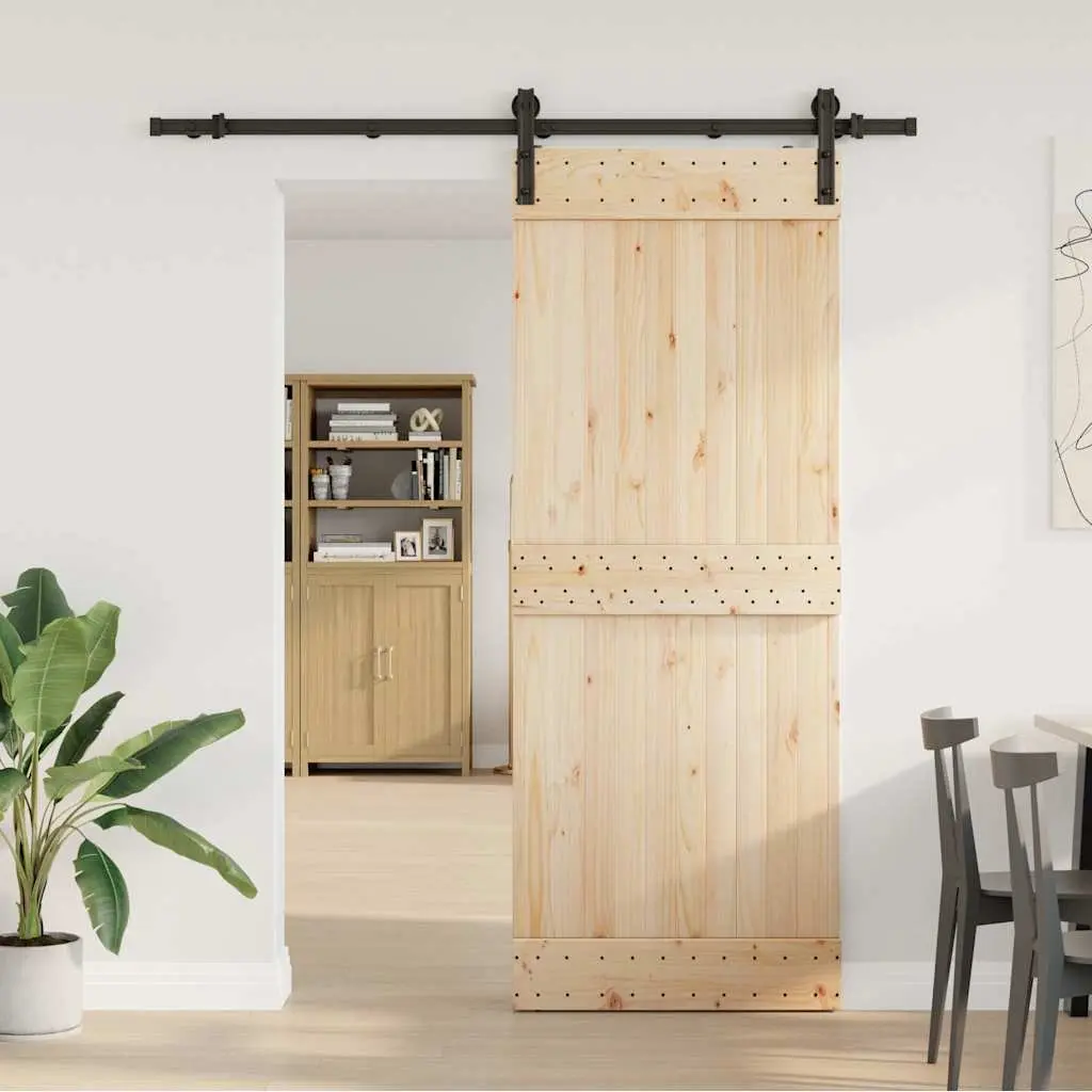 Sliding Door Hardware Kit Black 183cm Steel Track Rail System for Indoor Doors