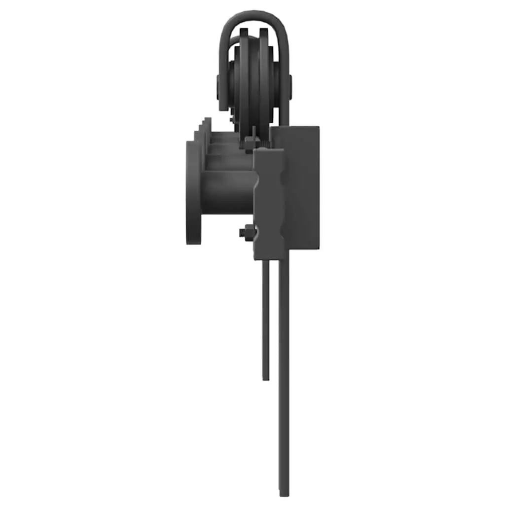 Sliding Door Hardware Kit Black 200cm Powder-coated Steel Track Rail System for Interior Doors