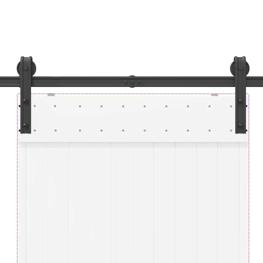 Sliding Door Hardware Kit Black 200cm Powder-coated Steel Track Rail System for Interior Doors