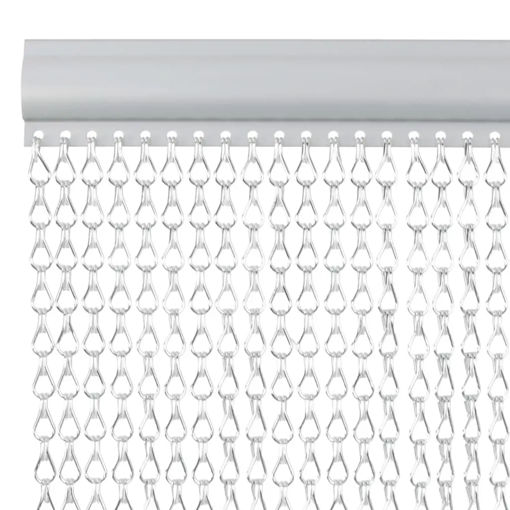 Chain Door Fly Screen Silver 80x221 cm Adjustable Insect Curtain