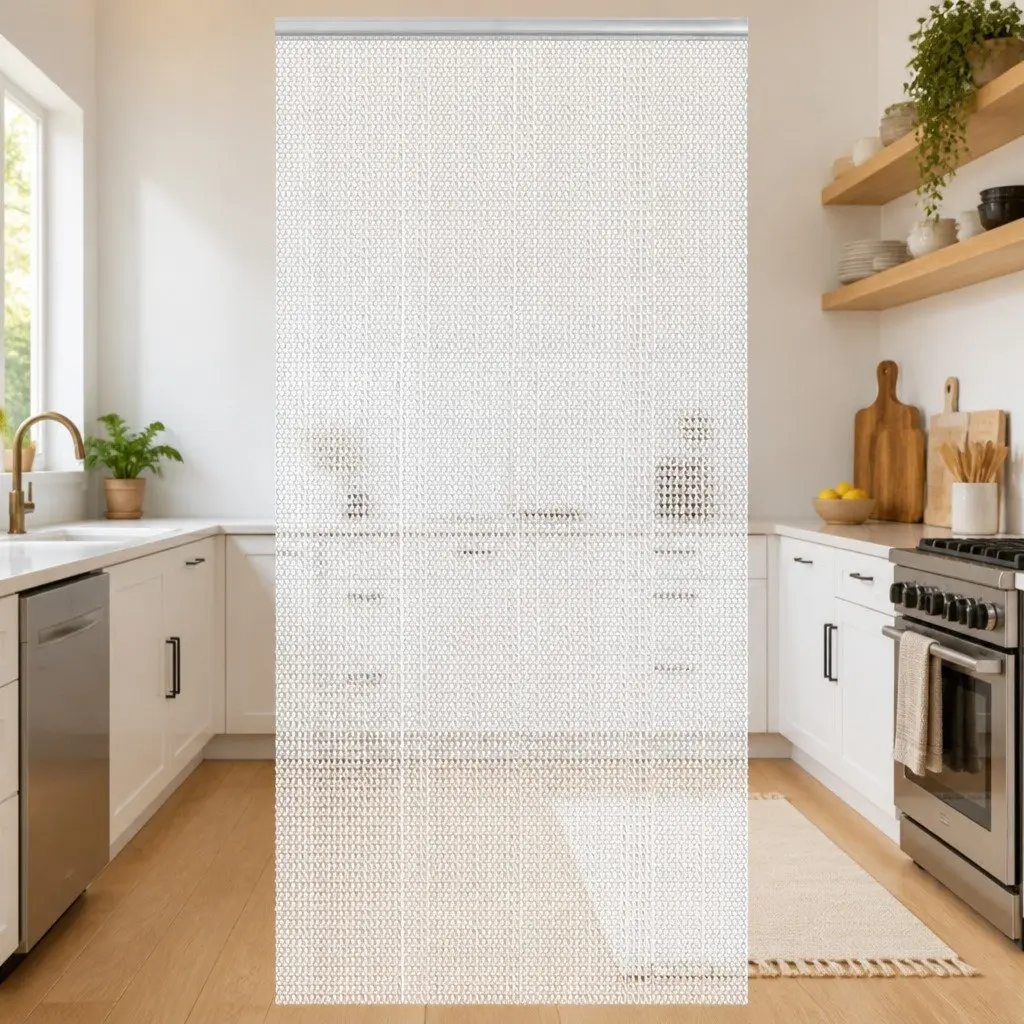 Chain Door Fly Screen Silver 100x226 cm Adjustable Insect Barrier