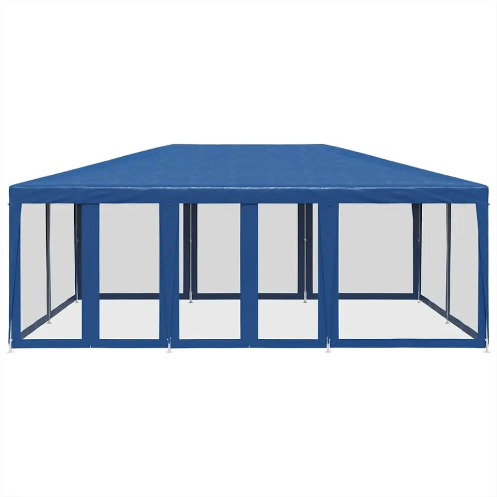 Party Tent Blue 6x4m Outdoor Gazebo Mesh Sidewalls Garden Shelter Event Canopy