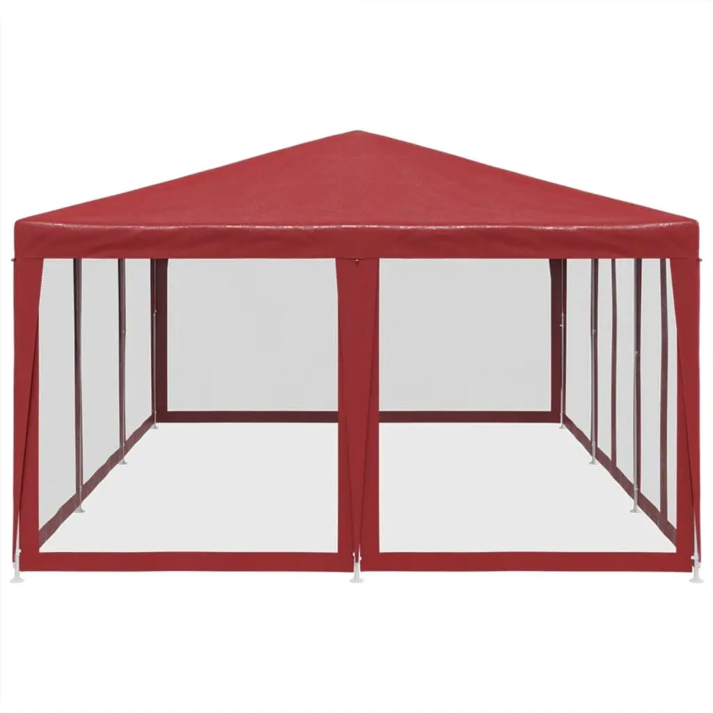 Party Tent Red 6x4m Outdoor Gazebo Canopy with 10 Mesh Sidewalls