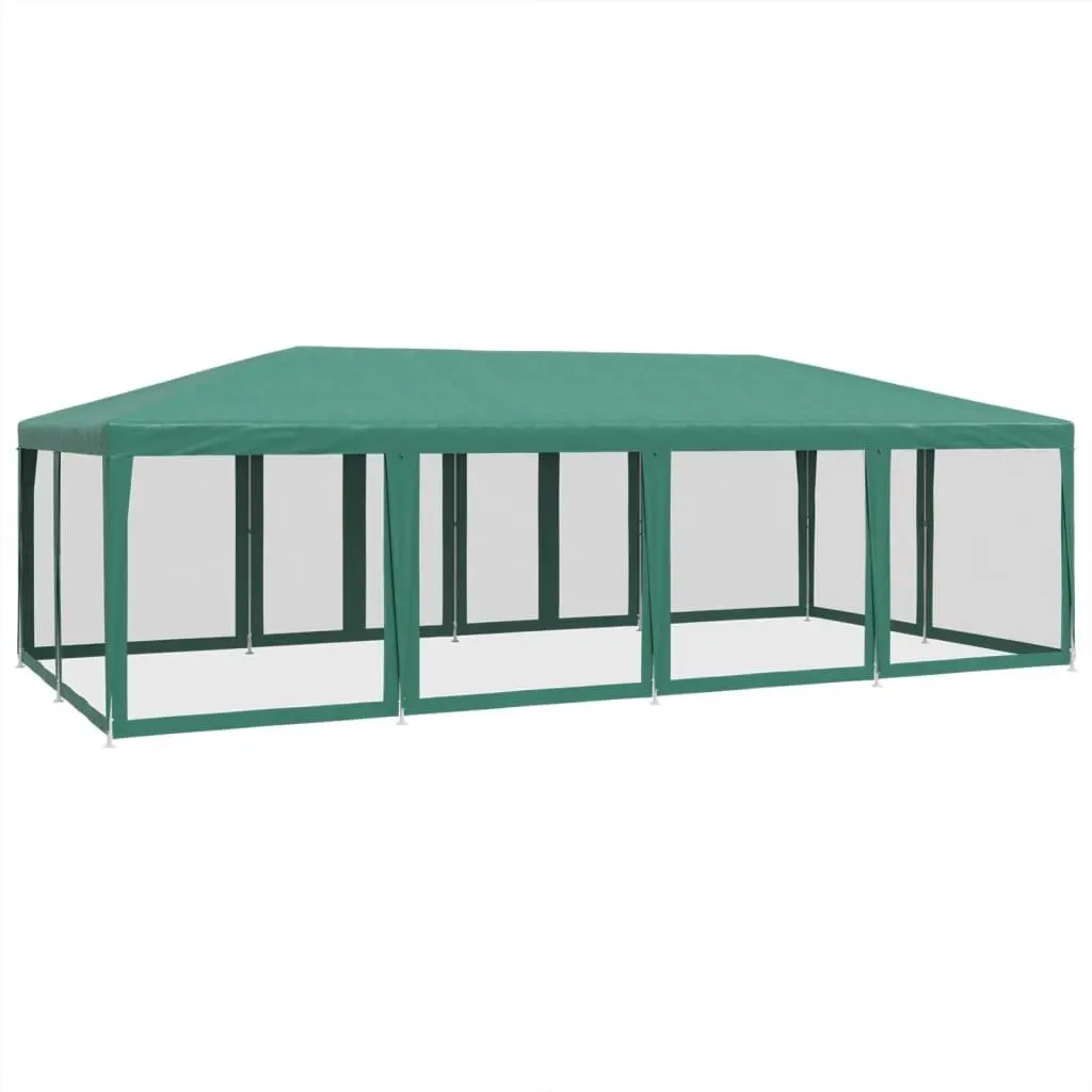 Party Tent Green 8x4m Heavy Duty with Mesh Sidewalls for Outdoor Events