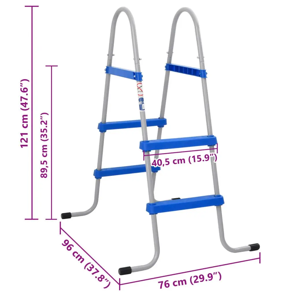 Pool Ladder Blue 84cm Steel Plastic Non-Slip Steps