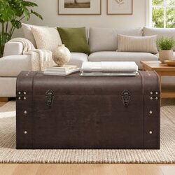 Concise and Versatile Dark Brown Storage Chest