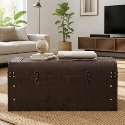 Efficient Brown Storage Chest Coffee Table for Every Home