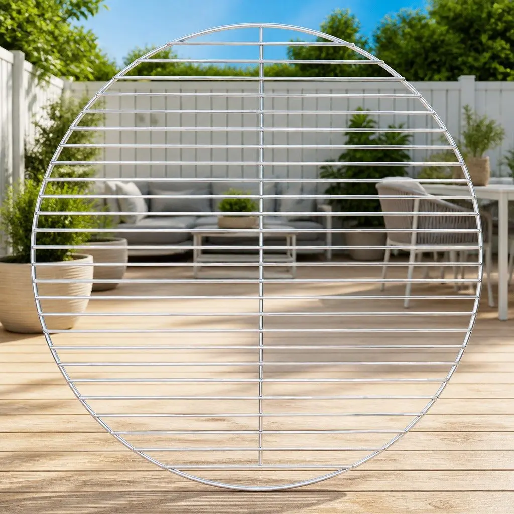 BBQ Grill Grate Round 54cm Stainless Steel Portable Barbecue Cooking Surface