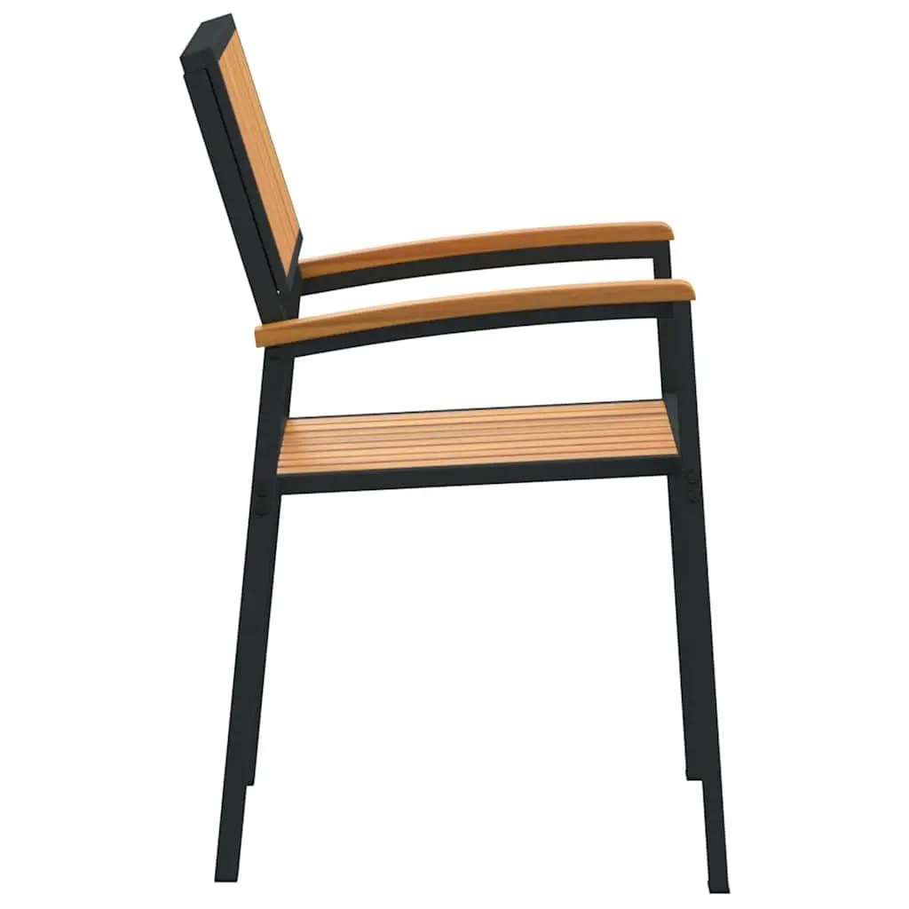 Stacking Chair 2 pcs Brown 56 x 57 x 87 cm Solid Acacia Wood Outdoor Garden