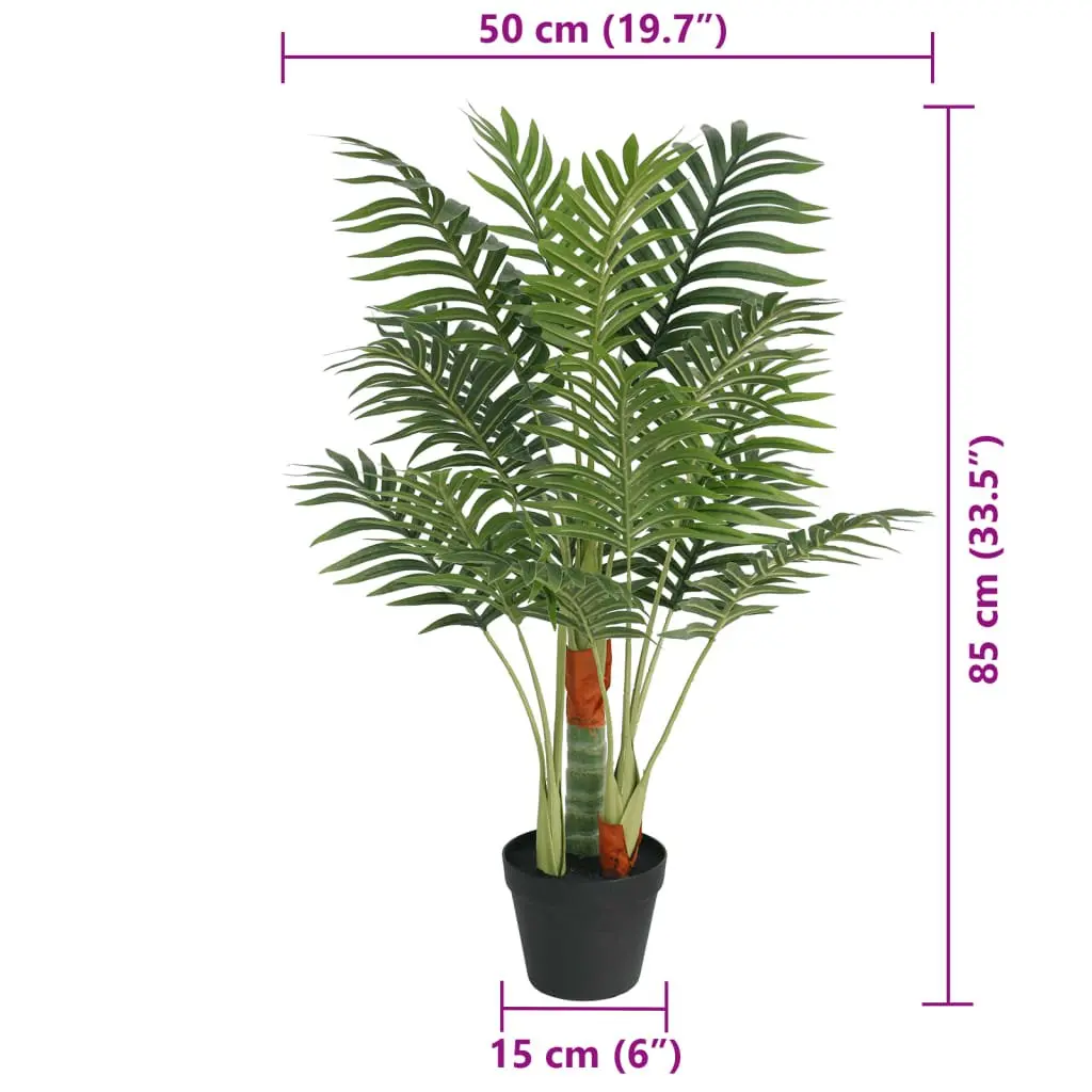 Artificial Palm Tree Green 85cm 3 Trunks Realistic Indoor Decorative Plant