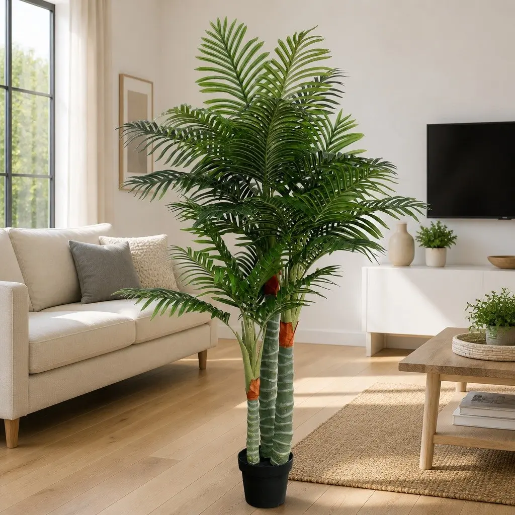 Artificial Palm Tree Green 180cm 3 Trunks Indoor Decorative Plant