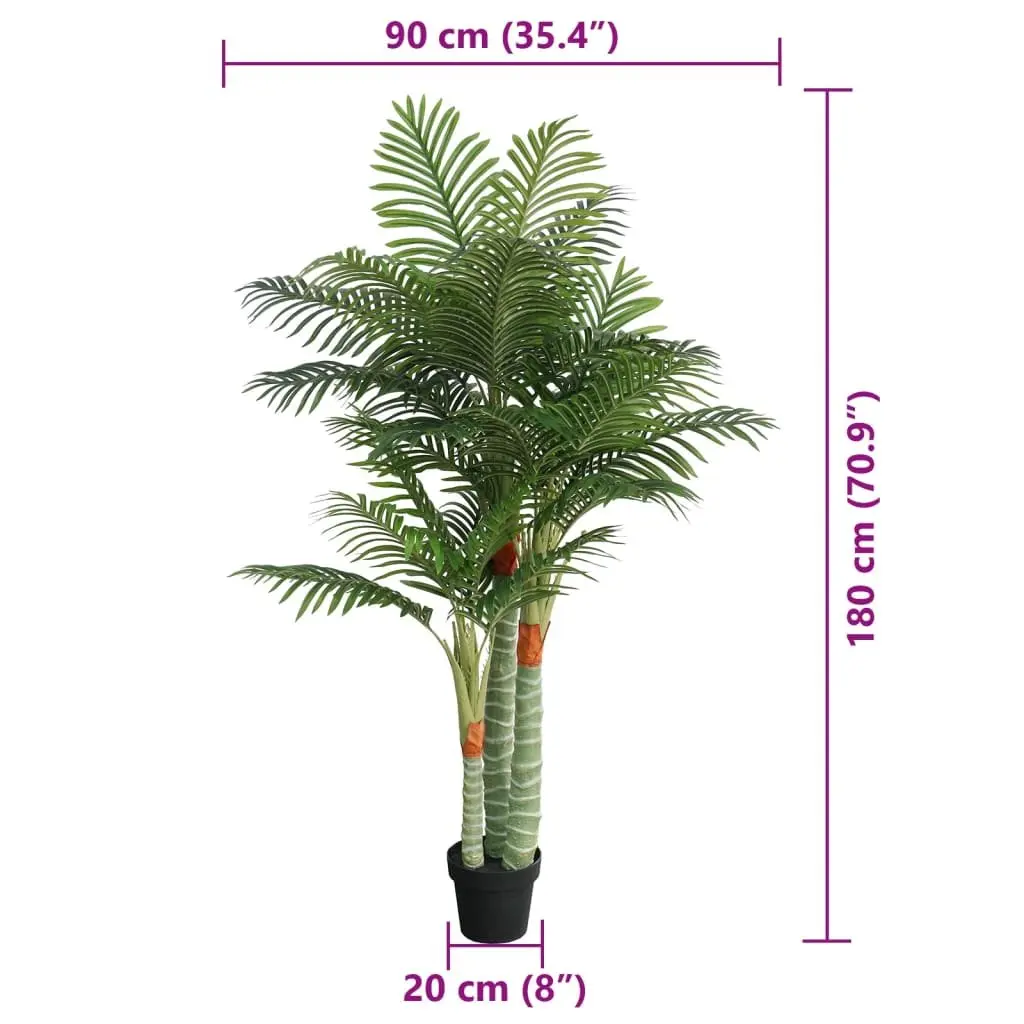 Artificial Palm Tree Green 180cm 3 Trunks Indoor Decorative Plant