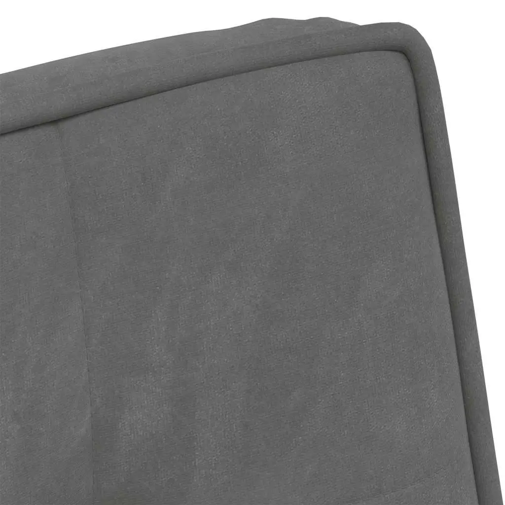 Relaxing Chair with Footstool Grey Velvet Upholstered Lounge Seat Home Office