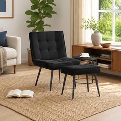 Chic Black Velvet Relaxing Chair — Ultimate Comfort