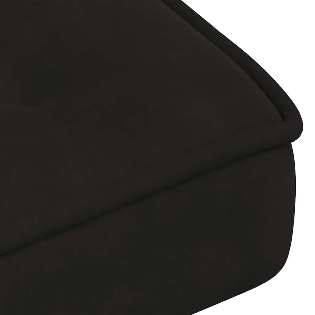 Relaxing Chair Black Velvet Upholstered Lounge Seat with Integrated Footrest