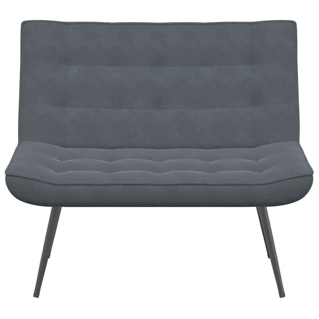Grey Velvet Bench Seat Upholstered Backrest Support for Living Room