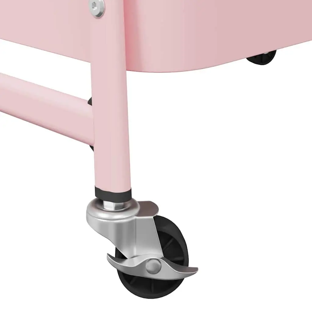 Storage Trolley White 3-Tier Heavy-Duty Steel Mobile Organiser Cart with Casters and Brakes
