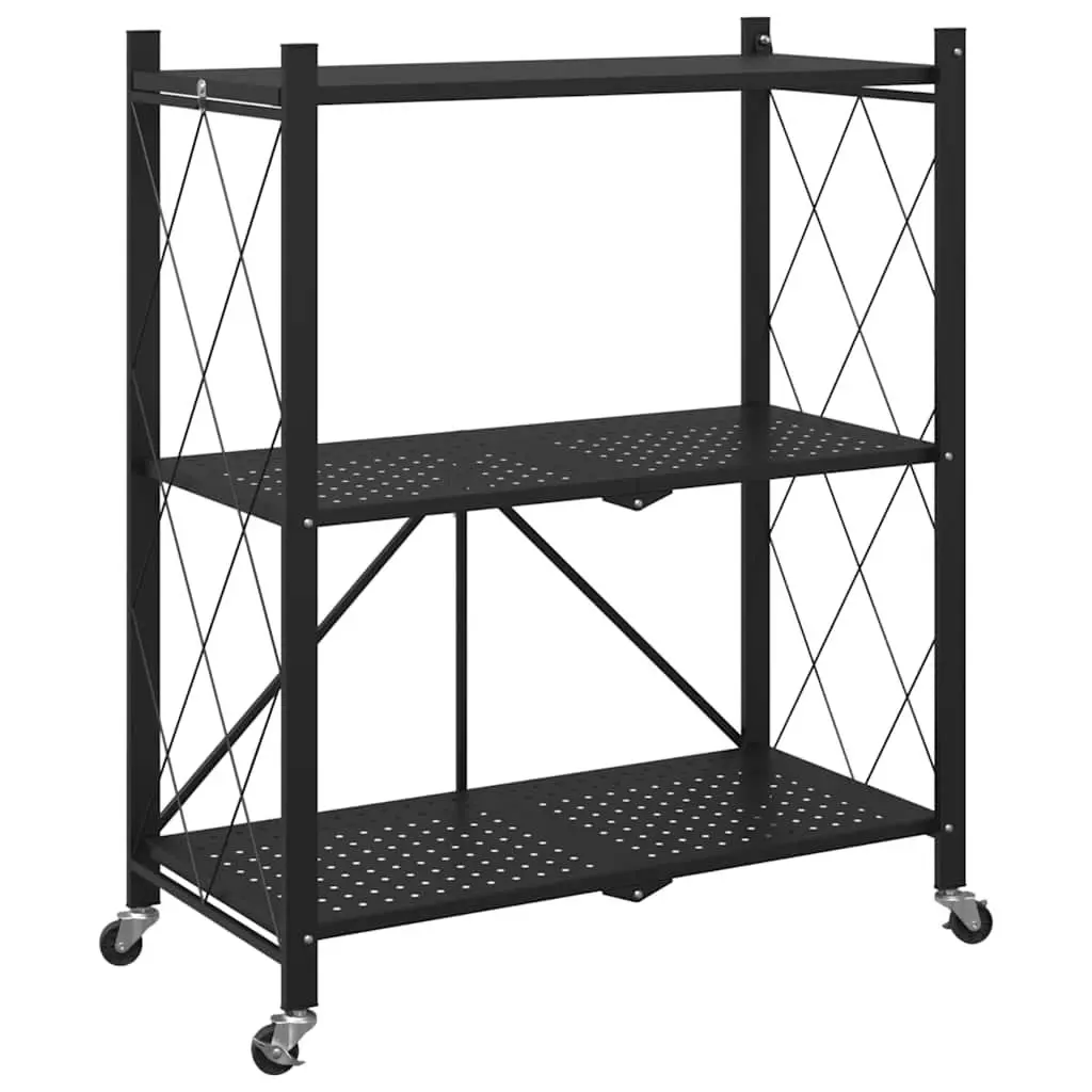 Storage Shelf Blue 71x34x88cm Mobile with Brakes Powder-coated Steel Garage Organizer