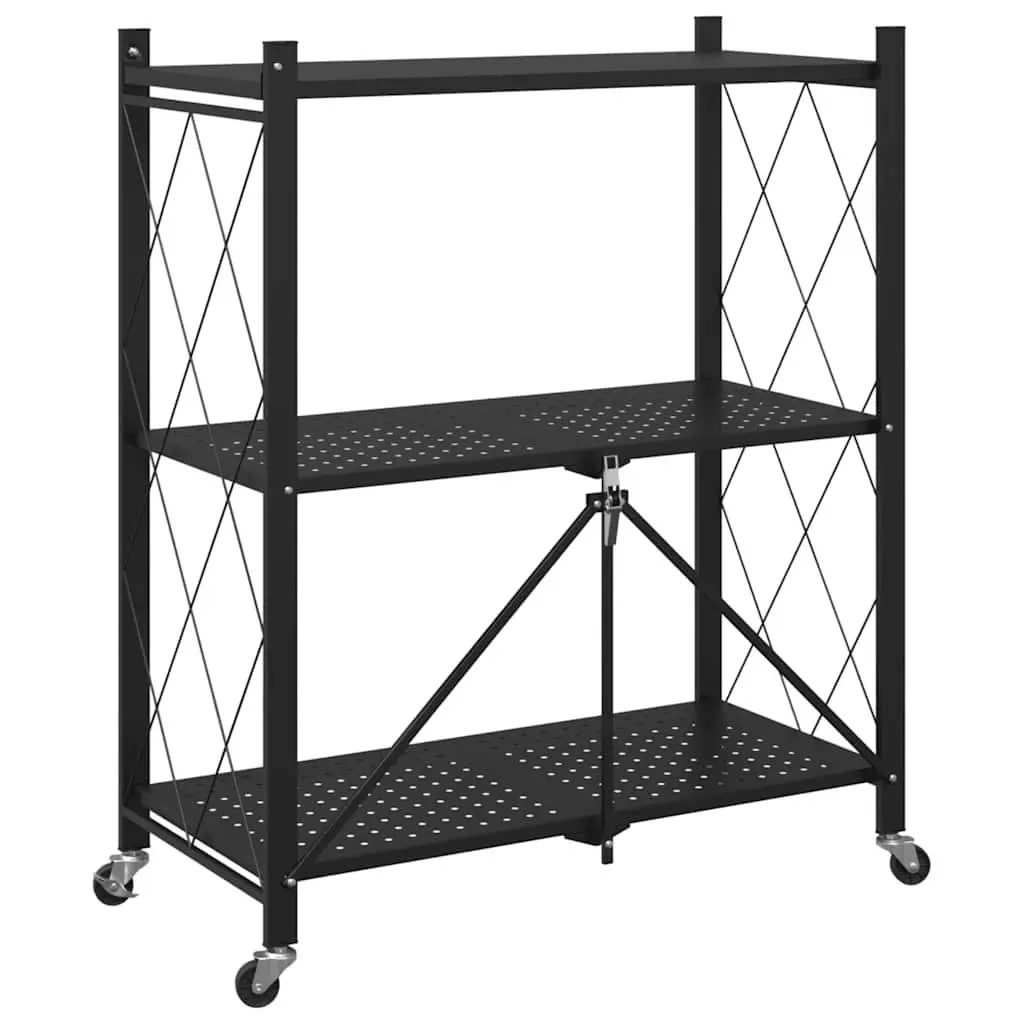 Storage Shelf Blue 71x34x88cm Mobile with Brakes Powder-coated Steel Garage Organizer