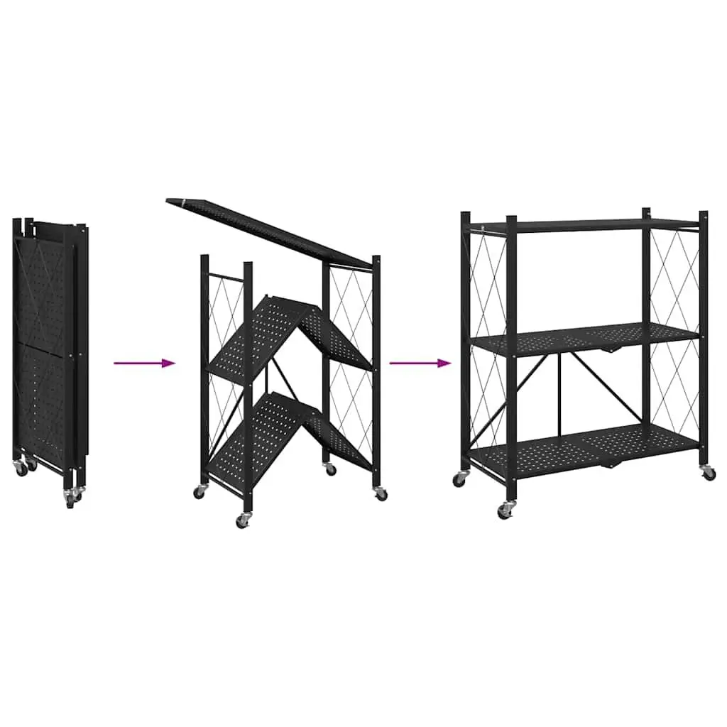 Storage Shelf Blue 71x34x88cm Mobile with Brakes Powder-coated Steel Garage Organizer