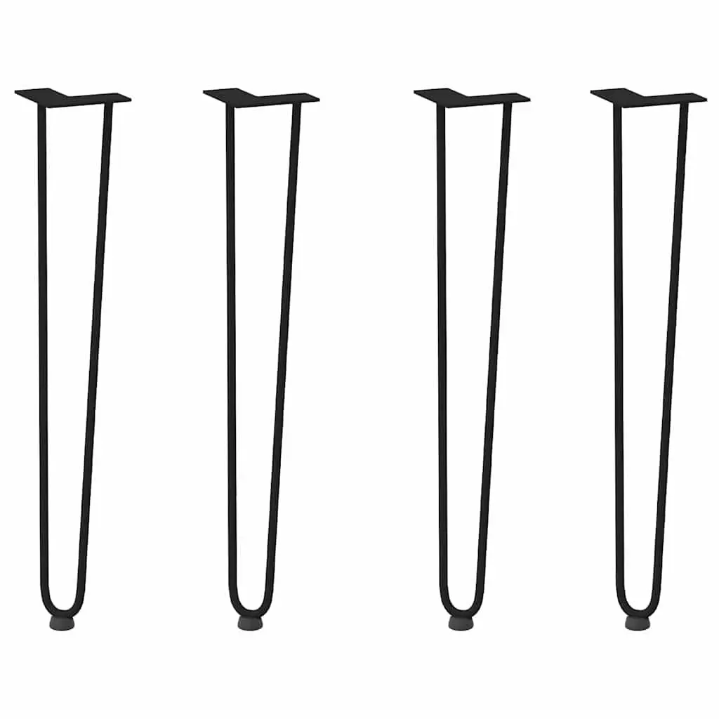 Hairpin Table Legs Black 72cm Steel Adjustable Foot Levellers 4 Piece